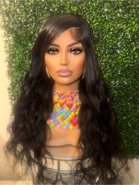 Black Long Wavy Lace Front Wig - Sleek Natural Hair